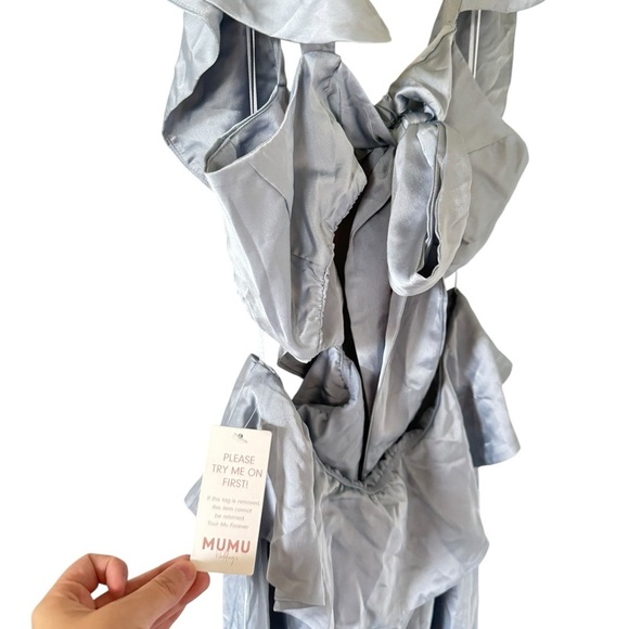 Show Me Your Mumu NEW Zoey Dress in Steel Blue Satin - Picture 6 of 8